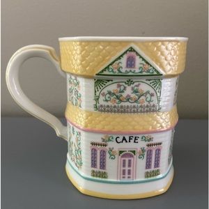 Lenox Village Cafe Mug Coffee Cup- Fine Porcelain-1992-Yellow: New